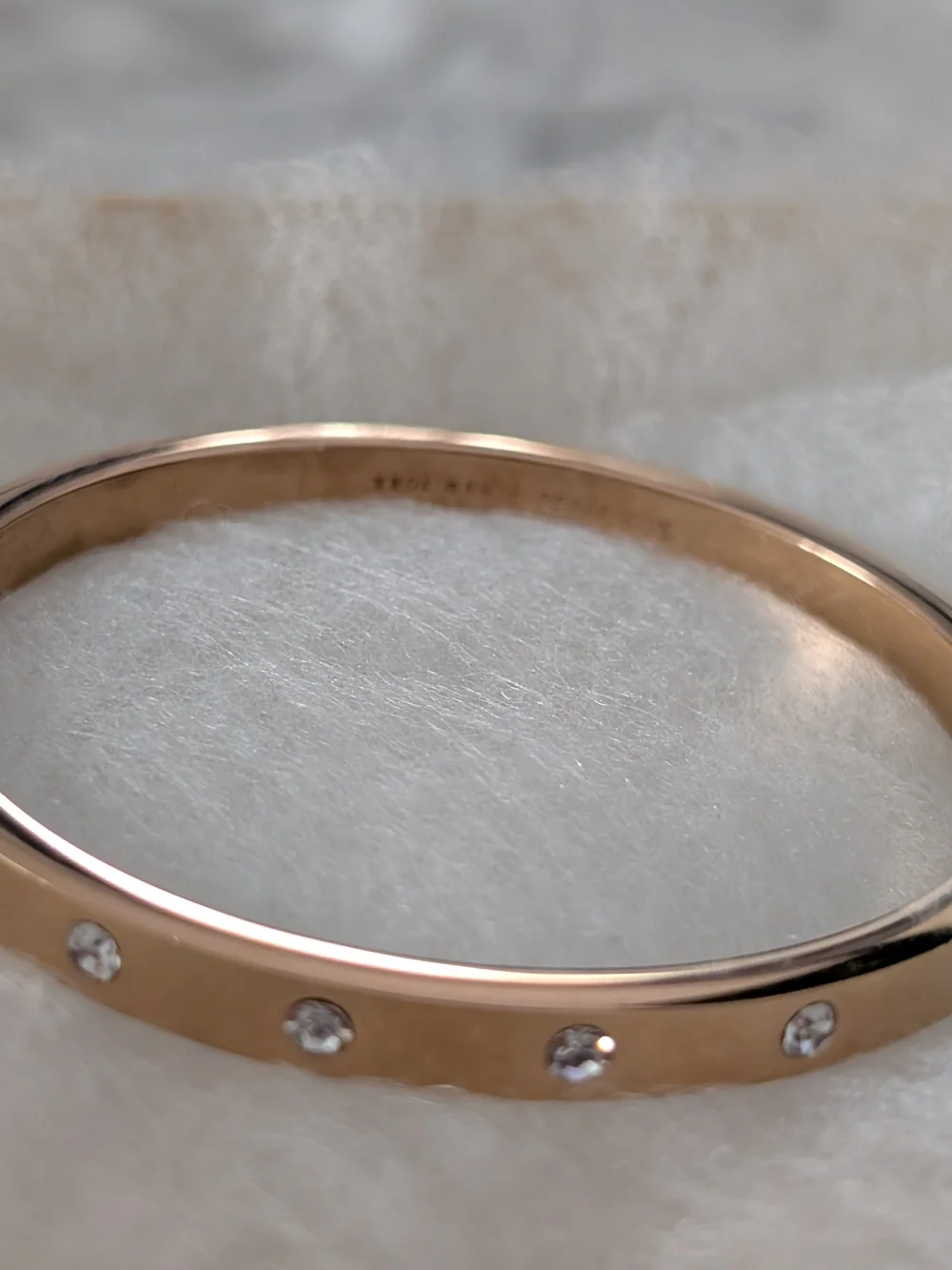 kate spade Rose Gold Crystal Station Bangle Bracelet - Picture 3 of 7